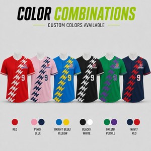 Maillot de baseball personnalisé en gros, imprimé zigzag, séchage rapide, respirant, boutonné, en polyester, uniforme d'équipe par sublimation - Product Image 6