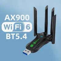 Adaptateur WiFi 6 USB 3.0 AX900 BT 5.4 Double Bande 2.4G 5G 4 Antennes Carte Réseau USB Récepteur Dongle Pilote Gratuit Win 10/11