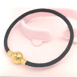 Red <b>String</b> Bracelet 3mm Stainless Steel Snap Clasp <b>Gold</b> Ball Unisex Jewelry Gift - Product Image 4