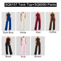Nieuwe Dames Halter T-Back Workout Outfit Hoge Taille Rechte Broek Zachte Stretch 2-delige Yoga Set voor Pilates Gym Fitness