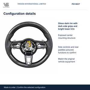 Volant en fibre de carbone pour PORSCHE 911 Open Center Configuration sélectionnée P911BCF - Product Image 2