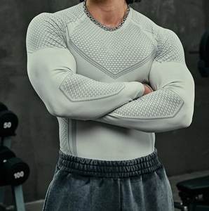 Nouveau T-shirt à manches longues imprimé pour homme, style américain, coupe ajustée, sportif, fitness, course à pied, entraînement, séchage rapide, respirant - Product Image 2