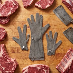 Longteng LT-SS Three Fingers Stainless Steel Safety Gloves for Butchers EN388 Cut 5 ANSI/ISEA Level 9 Abrasion-Resistant - Product Image 6
