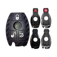 Housse de clé en silicone style fibre de carbone pour C-Class E-Class GLC GLE, protection de clé intelligente pour Mercedes-Benz
