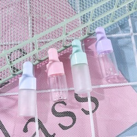 Botol Penetes Serum Kosmetik Silinder Buram, Wadah Penetes Minyak Esensial Sampel Kecil Kosong 1ml 2ml 3ml 5ml