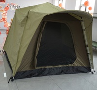 Tente de camping portable multifonctionnelle 2,35 m x 2,35 m pour 2-3 personnes, à montage rapide et automatique, avec structure en aluminium