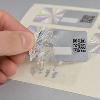 Étiquette de sécurité holographique personnalisée, autocollante, destructible, anti-effraction, inscriptible pour l'emballage
