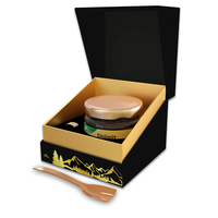 Boîte extérieure de luxe sur mesure en papier noir recyclable pour résine de Shilajit de qualité alimentaire, avec pelliculage mat et gaufrage