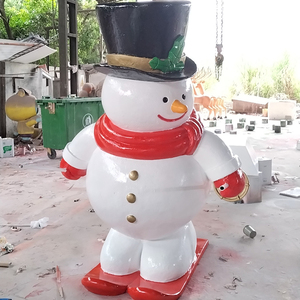 Escultura de Muñeco de Nieve de Resina de Tamaño Real, Decoración Navideña, Estatua de Muñeco de Nieve de Fibra de Vidrio, Adorno Navideño para Jardín, Exhibición Navideña para Exteriores - Product Image 2