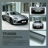Vinilo Mate 3D para Automóviles, Color Gris, Textura Iridiscente, Grosor Premium, Elástico, Antiamarilleo, Rollo al por Mayor