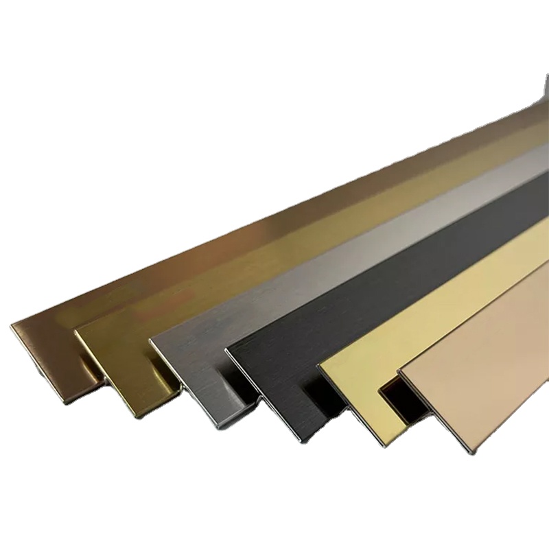 Hot Koop Trim Tegel T Vorm Metalen Strip Goud Glanzend Goud Geborsteld Zwart Glanzend Zwart Geborsteld Aluminium Voor Rand