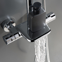 Ensemble de douche thermostatique de luxe en laiton de haute qualité à double poignée, mitigeur de bain en céramique, douche pluie douce murale, design moderne pour salle de bain