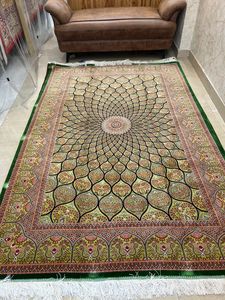 Tapis de luxe en soie pure noué à la main, artisanat moderne, antidérapant, pour salon, chambre, bureau et hôtellerie - Product Image 3