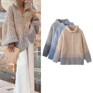 Otoño nuevo estilo elegante de gama alta cómodo solapa de lentejuelas suéter brillante para mujer - Product Image 1