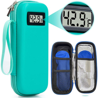 Étui de transport isotherme pour insuline EVA avec affichage de la température, design portable, fermeture éclair et pochette de glace pour insuline