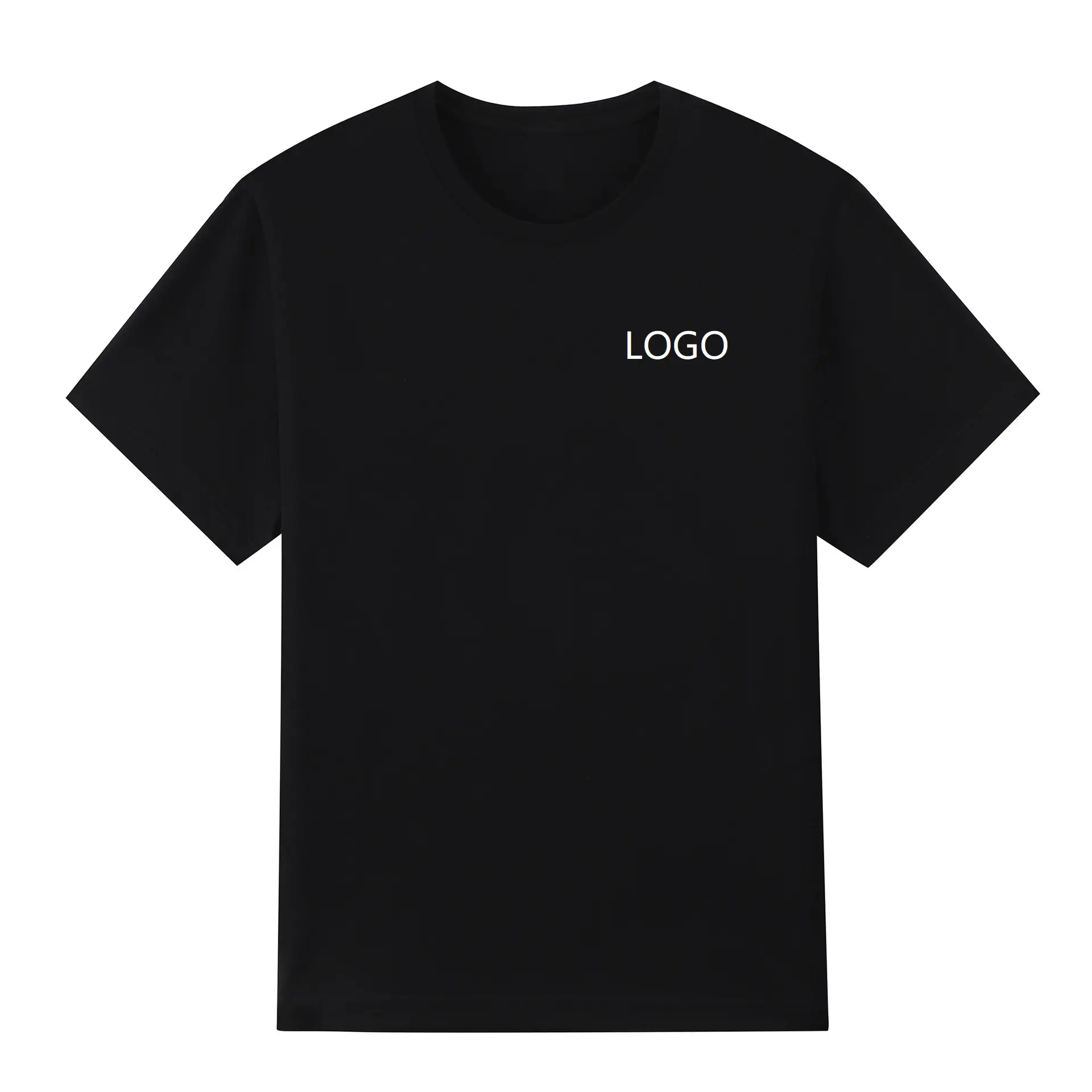 Camiseta holgada de algodón y poliéster para hombre y mujer, camisa con logo personalizado unisex, color sólido, gran oferta, envío rápido, 2022