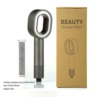 Hyneon Filtre de Douche Universel Portable en Plastique ABS avec Vitamine C et Fibre de Carbone, Élimine le Chlore/Fluorure, 1 Étape, Débit Élevé