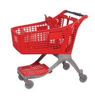 Chariot d'épicerie en plastique de supermarché chariot de supermarché en plastique à vendre