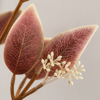 Vente en gros de tiges de fleurs artificielles en soie d'eucalyptus, décorations réalistes pour la maison, les mariages, les fêtes, les tables, la décoration d'automne, verdure en vrac