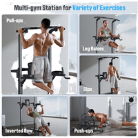 Tour de musculation pliable avec barres parallèles et station de dips, équipement d'entraînement en acier réglable pour hommes