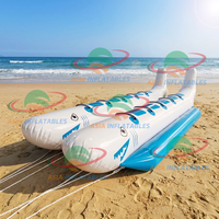 Tube de ski nautique gonflable remorquable flottant bateau banane à double voie pour 10 personnes personnalisé