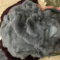 Manteau en fourrure d'animal 100% véritable, long, chaud pour l'hiver, en fourrure de lapin