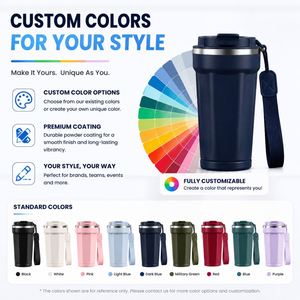 Custom Logo Gifts Promotions Stainless Steel Vacuum Insulated Travel <b>Mug</b> 350ml 500ml with Carry Strap <b>Double</b> <b>Wall</b> Coffee Tumbler - Product Image 6