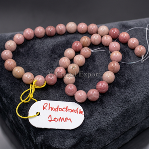 Natural Rhodochrosite 10mm Round Beads Strands Multi-color Options From Gujarat for <b>Bracelet</b> Making Jewelry - Product Image 2