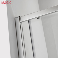 Paroi de douche coulissante ronde à séparation sèche et humide, avec cadre en aluminium, pour salles de bain et de location, pour projets de commerce extérieur