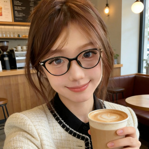 Monturas de gafas Qianai Cat Eye para mujer, TR90, negras, montura completa, anti UV, lentes AC, forma ovalada, estilo coreano P2 5054 - Product Image 2