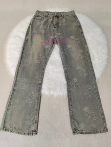 Jeans de Pierna Recta de Cintura Alta Estilo Hip Hop 2026, Pantalones de Mezclilla Jacquard Personalizados de Fábrica para Hombre - Product Image 6