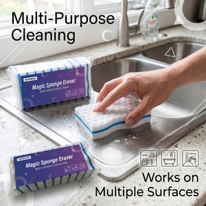 Éponge magique ergonomique en mélamine en forme de vague, éponge de nettoyage nano double couche pour les taches de cuisine, de salle de bain et domestiques - Product Image 2