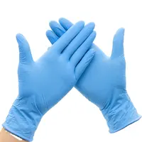 סיטונאי גודל S M L כחול טהור Nitrile חד פעמי מזון עבודה כפפות אבקת משלוח