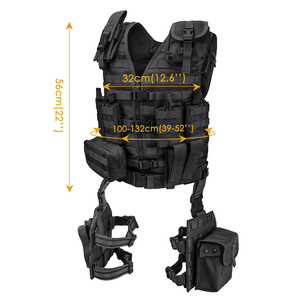 Chaleco Táctico Negro Resistente al Agua ARTEX OEM ODM con Equipo y Bolsa para Piernas, Chaleco Molle para Entrenamiento y Caza al Aire Libre - Product Image 2