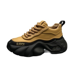 Nouvelles Chaussures Décontractées pour Hommes Printemps-Automne en Cuir Couleur Unie, Polyvalentes et Tendance, Durables, à Semelle Épaisse, Rehaussantes, Mi-montantes, Style Sportif - Product Image 5