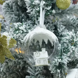 Kerstdecoratie Lege Effen Witte Kerstsfeer Ornamenten Kerstballen Glazen Bal