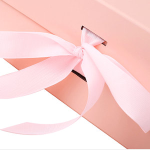 Magnetic Foldable Black Paper Gift <b>Box</b> With Silk Ribbon Custom Clothing Shoe Cosmetic Packaging <b>Box</b> - Product Image 3