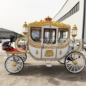 Calèche royale de style victorien antique, avec option de conduite à chevaux ou électrique, pour les opérations de visites en musée. - Product Image 2