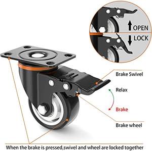 Factory Direct industrielle Lenk rollen lieferanten 3/Zoll Ruedas Giratorias Schwarz PVC rotierende 3-Zoll-Industrielaufräder - Product Image 5