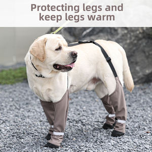 Bottes antidérapantes pour chien avec harnais, chaussures de protection imperméables à <span class=keywords><strong>quatre</strong></span> pattes avec sangle réglable pour la <span class=keywords><strong>marche</strong></span> en extérieur - Product Image 4