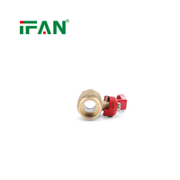 IFAN Vente Chaude Vanne à Vis en Laiton Rouge à Longue Poignée pour Eau et Gaz 1/2 po 3/4 po 1 pouce Vanne à Boisseau Sphérique en Laiton Forgé Haute Pression