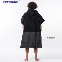 Personnalisé Offre Spéciale Pliable Imperméable Plage Surf Change Robe Poncho Serviette à Capuche avec Sac