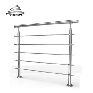304 316 outdoor exterior inox balcony deck railing stainless steel railing bar holders round pipe railing