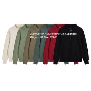 Sudadera en blanco con logotipo personalizado para hombre, sudadera informal de algodón con cremallera 1/4, sudadera atlética para hombre - Product Image 5