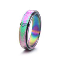Nouvelle bague pour homme en acier inoxydable, motif marteau, nid d'abeille, motif de fosse lunaire, anti-ternissement, bijoux en gros MGJZ125