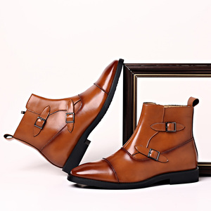 Bottes montantes décontractées pour homme, style britannique, à trois boucles, pour affaires - Product Image 3