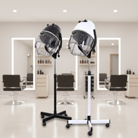 Sèche-cheveux professionnel de salon 1000W en plastique sur pied blanc/noir, tension universelle, pour traitement capillaire à chaud