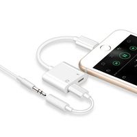 Compatible con el sistema IOS para cargar y auriculares Divisor 2 en 1 para iPhone Adaptador convertidor de cable de audio