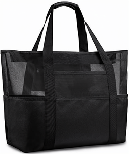Bolsa de playa portátil de malla con cremallera familiar, grande, plegable, 7-9 compartimentos, control de arena, ultraligera, para mujer y hombre, verano - Product Image 1