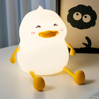 Veilleuse LED rechargeable USB en silicone, motif dessin animé, pour chambre d'enfant, contrôle tactile, veilleuse en forme de canard pour bébé